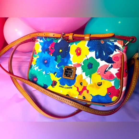 Dooney & Bourke Crossbody -Somerset Watercolors Floral- DISCONTINUED-Pristine! - Picture 1 of 9